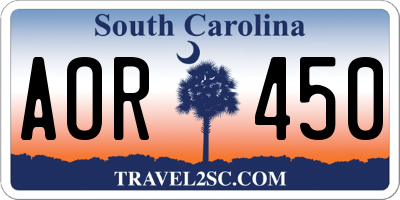 SC license plate AOR450
