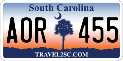 SC license plate AOR455