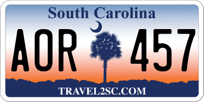 SC license plate AOR457