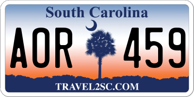 SC license plate AOR459