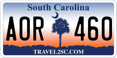 SC license plate AOR460