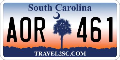SC license plate AOR461