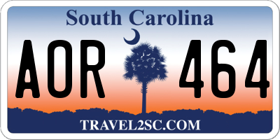SC license plate AOR464