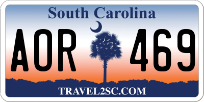 SC license plate AOR469