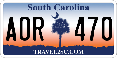 SC license plate AOR470