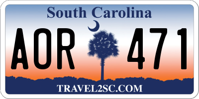 SC license plate AOR471