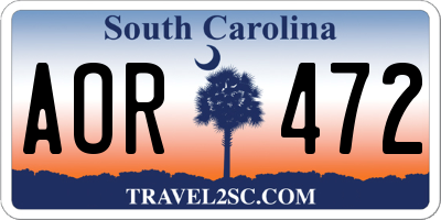 SC license plate AOR472