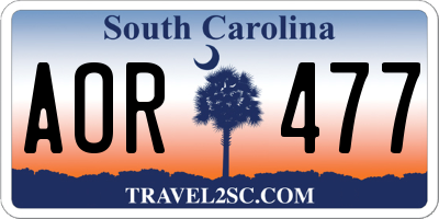 SC license plate AOR477