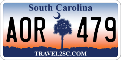SC license plate AOR479