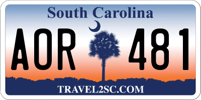 SC license plate AOR481