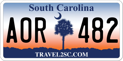 SC license plate AOR482