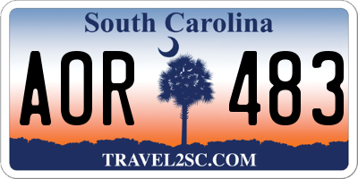 SC license plate AOR483