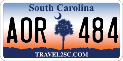 SC license plate AOR484