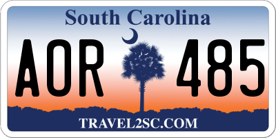 SC license plate AOR485