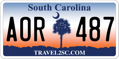 SC license plate AOR487