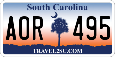SC license plate AOR495