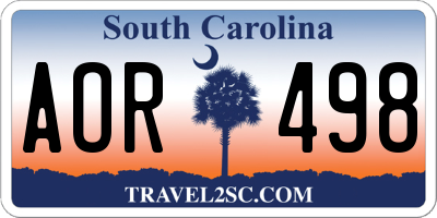 SC license plate AOR498