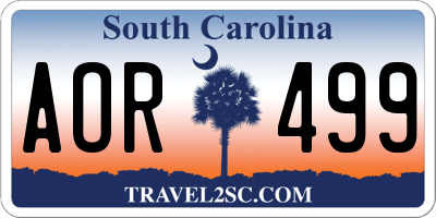 SC license plate AOR499