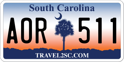 SC license plate AOR511