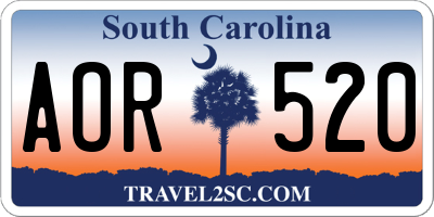 SC license plate AOR520