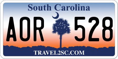 SC license plate AOR528