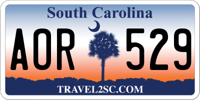 SC license plate AOR529