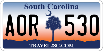 SC license plate AOR530