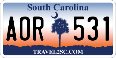 SC license plate AOR531