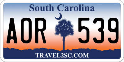 SC license plate AOR539