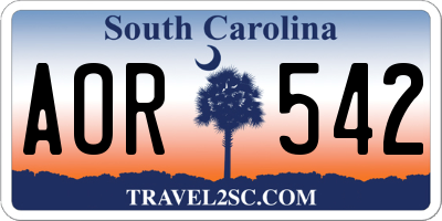 SC license plate AOR542