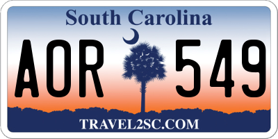 SC license plate AOR549