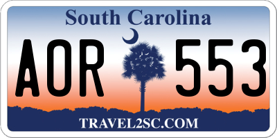SC license plate AOR553