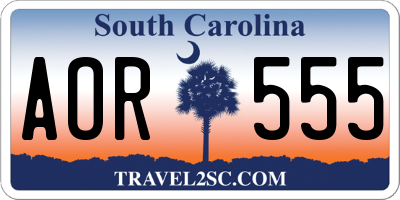SC license plate AOR555