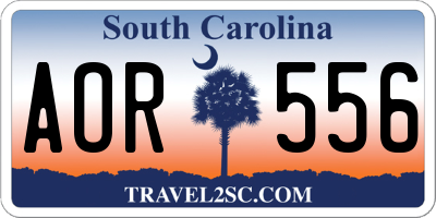 SC license plate AOR556
