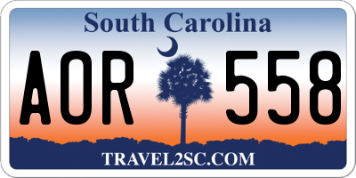 SC license plate AOR558