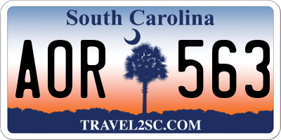 SC license plate AOR563