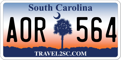 SC license plate AOR564