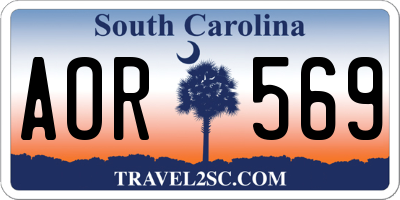 SC license plate AOR569