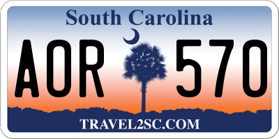 SC license plate AOR570