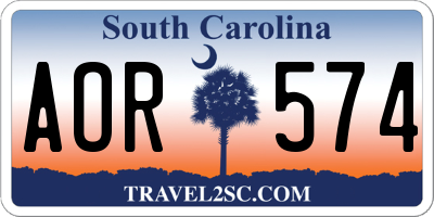 SC license plate AOR574