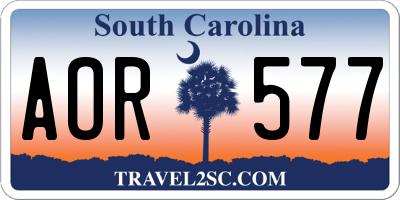 SC license plate AOR577