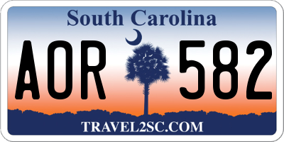 SC license plate AOR582