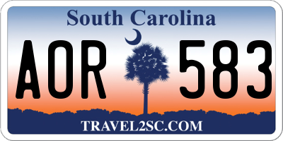 SC license plate AOR583
