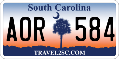 SC license plate AOR584