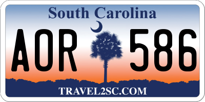SC license plate AOR586