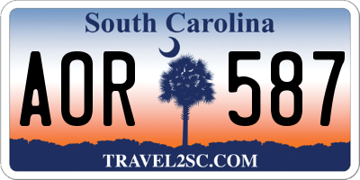 SC license plate AOR587