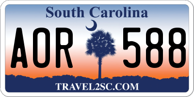 SC license plate AOR588