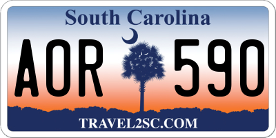 SC license plate AOR590