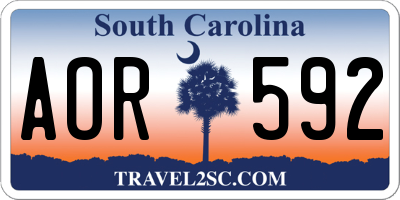 SC license plate AOR592