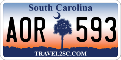 SC license plate AOR593